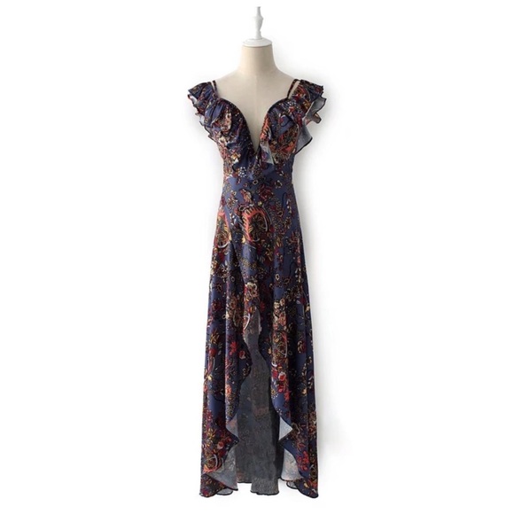 ‼️ PRICE FIRM LAST CALL
Silky Deep V Ruffle Off The Shoulder Dress - Picture 4 of 6